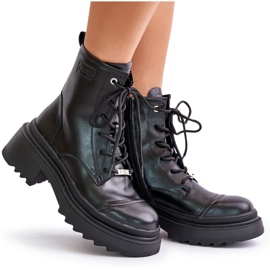 Botas Aislantes Obreras de Mujer Fabricadas en Piel Natural Goe OO2N4115-W2 Negro 10