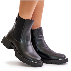 Botines Chelsea De Piel Con Cremallera GOE OO2N4147-E2 Negro 9