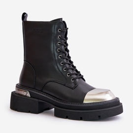Botas de Trabajo Aislantes para Mujer Fabricadas en Piel Natural Goe OO2N4119 Negro 4