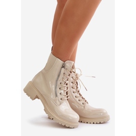Botas de charol con cremallera, aislantes Beige Ravanthia 1 Botas de charol con cremallera, aislantes Beige Ravanthia 1