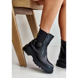 Botas Chelsea De Piel Con Aislamiento Y Cinturón Sergio Leone TR719-S Negro 7