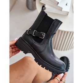Botas Chelsea De Piel Con Aislamiento Y Cinturón Sergio Leone TR719-S Negro 8