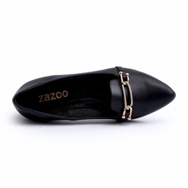 Zazoo 2885 Ballerinas de cuero para mujeres con decoración negra negro 3 Zazoo 2885 Ballerinas de cuero para mujeres con decoración negra negro 3