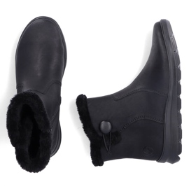 Botas de invierno de mujer con pelo, negras Rieker Z0080-00 negro 12