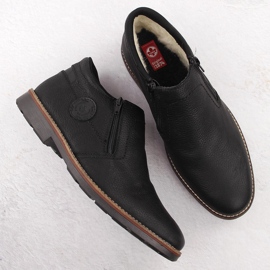 Botas de piel con aislamiento para hombre, negras, Rieker 15399-00 negro 3