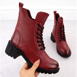 Botines de mujer de piel roja de Filippo DBT6501 rojo 1