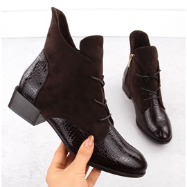 Botines mujer charol marrón Potocki 12498 1