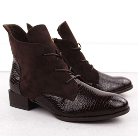 Botines mujer charol marrón Potocki 12498 2
