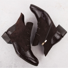 Botines mujer charol marrón Potocki 12498 3