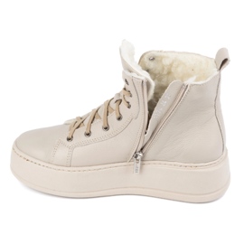 Olivier Botas de invierno de piel con aislamiento para mujer 1174, beige 7