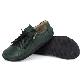 Olivier Zapatos de mujer minimalistas descalzos de piel modelo 1243 verde 7