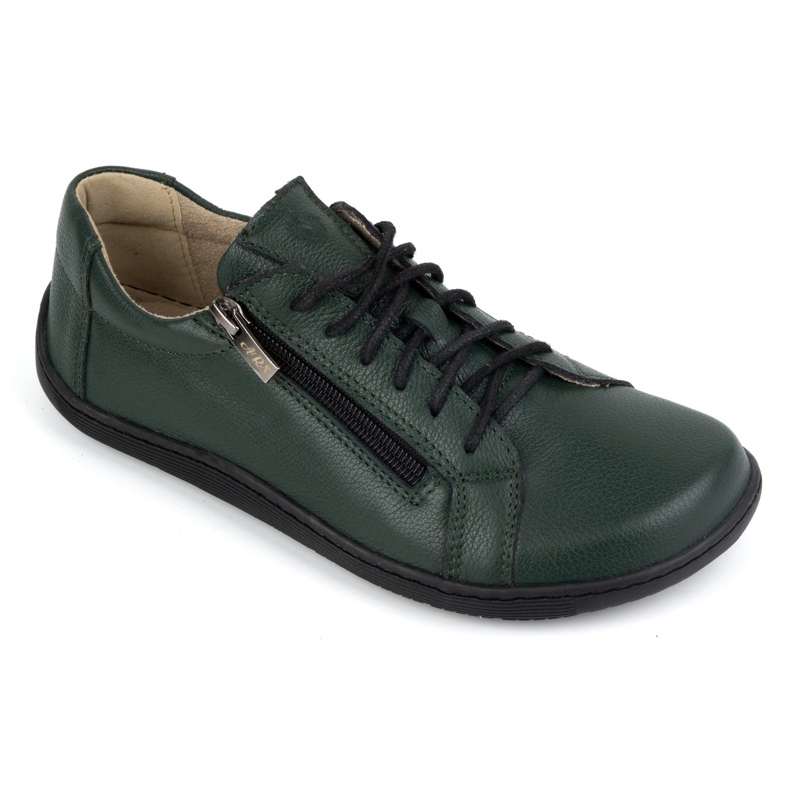 Olivier Zapatos de mujer minimalistas descalzos de piel modelo 1243 verde 1
