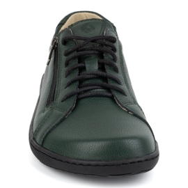 Olivier Zapatos de mujer minimalistas descalzos de piel modelo 1243 verde 3