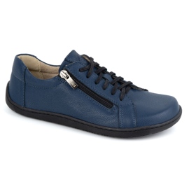 Olivier Zapatos de mujer minimalistas descalzos de piel modelo 1243 azul marino 4