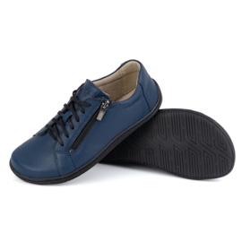 Olivier Zapatos de mujer minimalistas descalzos de piel modelo 1243 azul marino 6