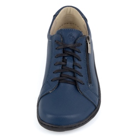 Olivier Zapatos de mujer minimalistas descalzos de piel modelo 1243 azul marino 9
