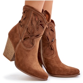 Lewski Shoes Botas Cowboy De Ante Con Estampado Calado Lewski 3612 Marrón beige 11