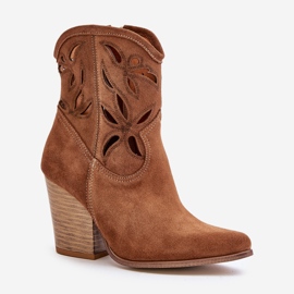Lewski Shoes Botas Cowboy De Ante Con Estampado Calado Lewski 3612 Marrón beige 5