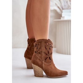 Lewski Shoes Botas Cowboy De Ante Con Estampado Calado Lewski 3612 Marrón beige 7