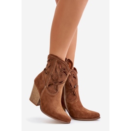 Lewski Shoes Botas Cowboy De Ante Con Estampado Calado Lewski 3612 Marrón beige 1