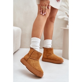 Botas de nieve con plataforma para mujer en ante ecológico Atteria Camel marrón 3