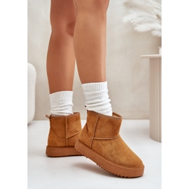 Botas de nieve con plataforma para mujer en ante ecológico Atteria Camel marrón 6