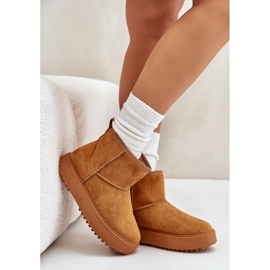 Botas de nieve con plataforma para mujer en ante ecológico Atteria Camel marrón 9