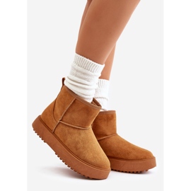 Botas de nieve con plataforma para mujer en ante ecológico Atteria Camel marrón 1