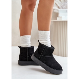 Botas de nieve con plataforma para mujer en ante ecológico, negro Atteria 4