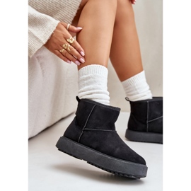 Botas de nieve con plataforma para mujer en ante ecológico, negro Atteria 8