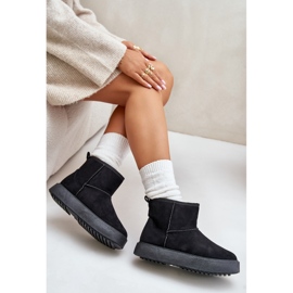 Botas de nieve con plataforma para mujer en ante ecológico, negro Atteria 9
