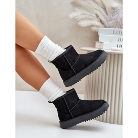 Botas de nieve con plataforma para mujer en ante ecológico, negro Atteria 10