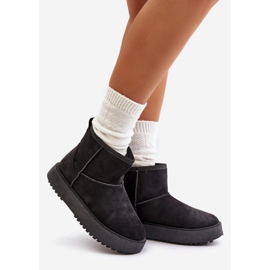 Botas de nieve con plataforma para mujer en ante ecológico, negro Atteria 1 Botas de nieve con plataforma para mujer en ante ecológico, negro Atteria 1