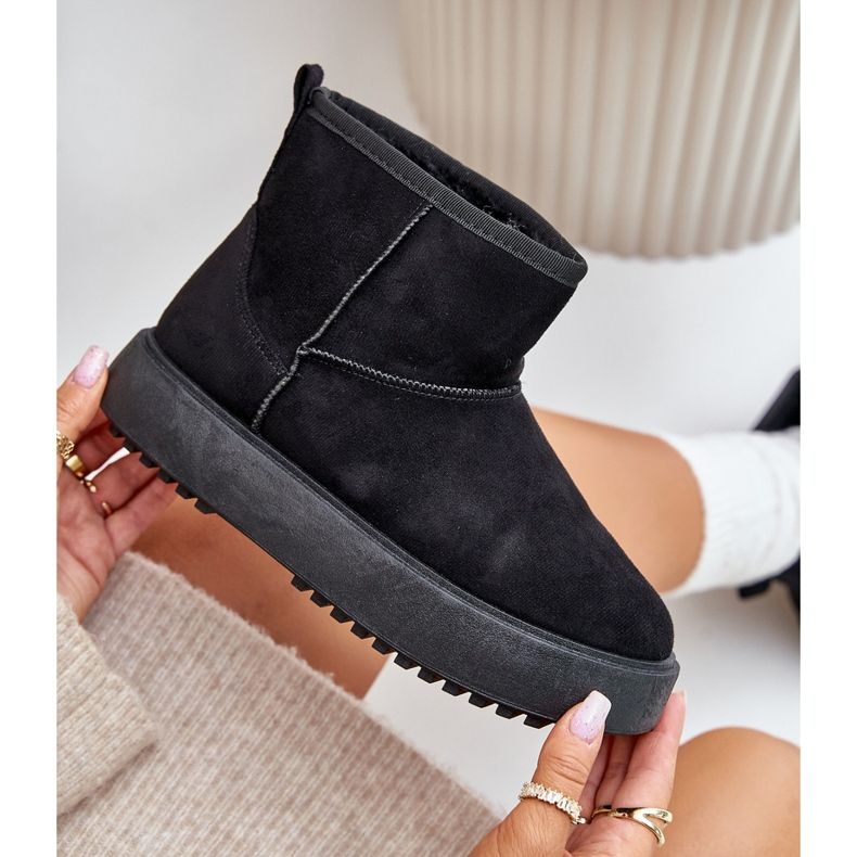 Botas de nieve con plataforma para mujer en ante ecológico, negro Atteria 2 Botas de nieve con plataforma para mujer en ante ecológico, negro Atteria 2