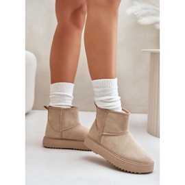 Botas de nieve con plataforma para mujer confeccionadas en ante ecológico Beige Atteria 6
