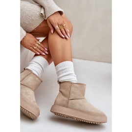 Botas de nieve con plataforma para mujer confeccionadas en ante ecológico Beige Atteria 8