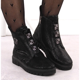 Botines de mujer de piel negra con plataforma de Filippo DBT6360 negro 6
