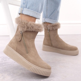 Botas de mujer de piel ante beige con pelo Filippo DBT6484 5