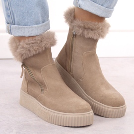Botas de mujer de piel ante beige con pelo Filippo DBT6484 6