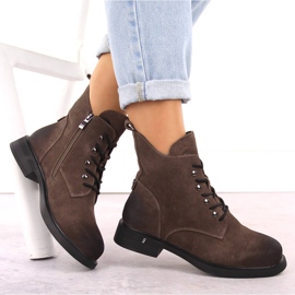Botas mujer piel caqui D&amp;A S.Barski Premium Collection CR42-158 marrón 4