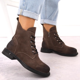 Botas mujer piel caqui D&amp;A S.Barski Premium Collection CR42-158 marrón 5