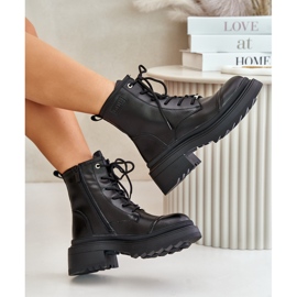 Botas Aislantes Obreras de Mujer Fabricadas en Piel Natural Goe OO2N4115-W2 Negro 8