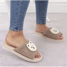 Zapatillas de estar por casa de mujer con osito beige Unisoft 6646 5
