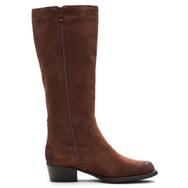 Botas cowboy de mujer en piel marrón de Sergio Leone KZ268 10