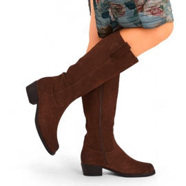 Botas cowboy de mujer en piel marrón de Sergio Leone KZ268 11