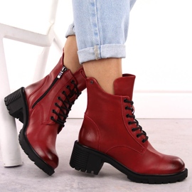 Botines de mujer de piel roja de Filippo DBT6501 rojo 4