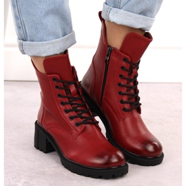 Botines de mujer de piel roja de Filippo DBT6501 rojo 5