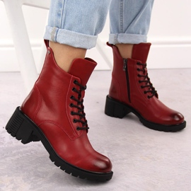 Botines de mujer de piel roja de Filippo DBT6501 rojo 6
