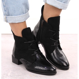 Botines de mujer en charol, negro, Potocki 12498 6