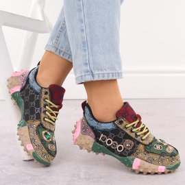 Zapatos de mujer ricamente decorados con circonitas Potocki 16324 verde 4